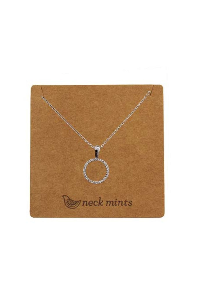 Fabienne Neck Mints Cubic Open Circle Necklace | Silver_Silvermaple Boutique
