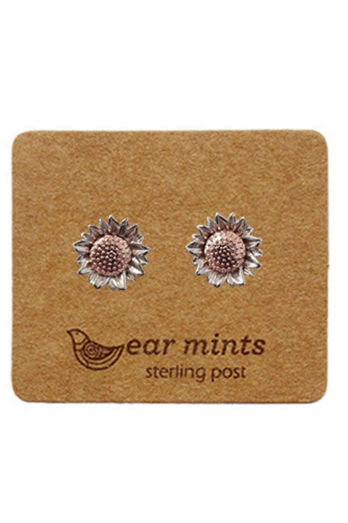 Fabienne Ear Mints Sunflower 2 Tone Stud | Silver/Rose Gold_Silvermaple Boutique
