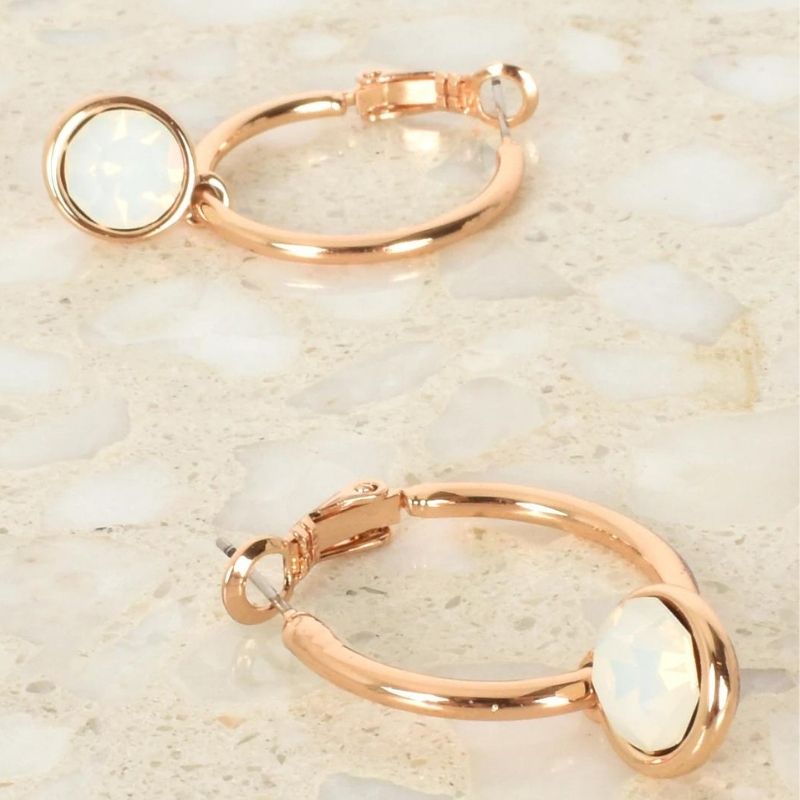 Adorne Glass Drop Hoop Earrings | Opal / Gold-Adorne-Silvermaple Boutique