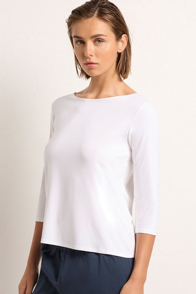 Mela Purdie Relaxed Boat Neck | White F01 2630 | Silvermaple Boutique