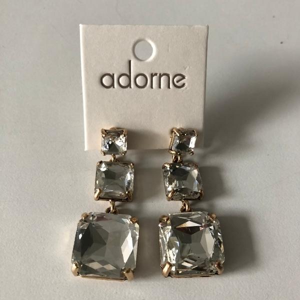 Adorne Modern Cocktail Jewel Drop Earrings | Gold_Silvermaple Boutique