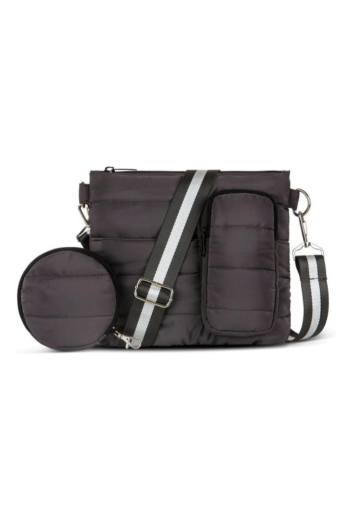 Punch Neoprene Puffer Pocket Cross Body Bag | Charcoal_Silvermaple Boutique