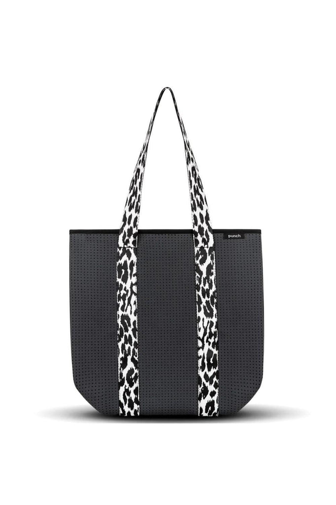 Punch Neoprene Neoprene Tote Leopard Strap | Charcoal_Silvermaple Boutique