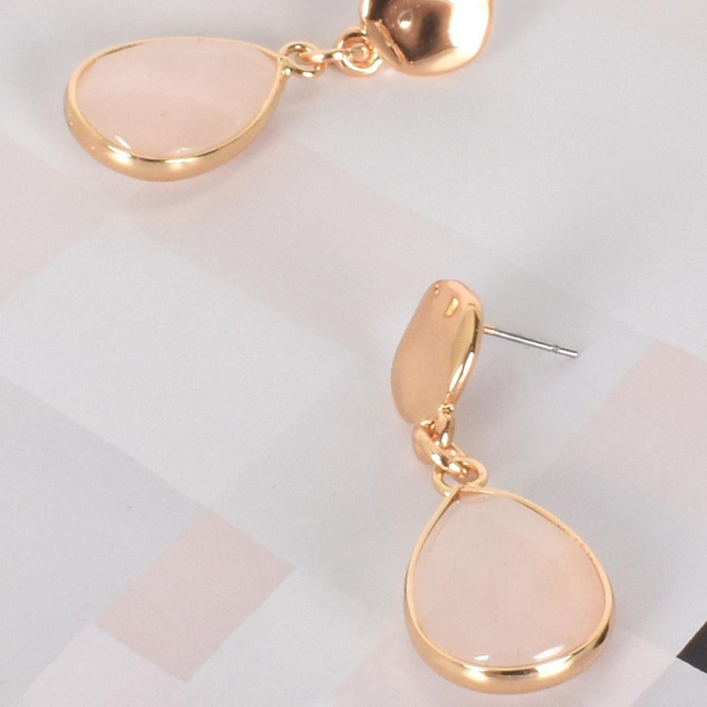 Adorne Teardrop Button Top Earrings | Camel / Gold_Silvermaple Boutique