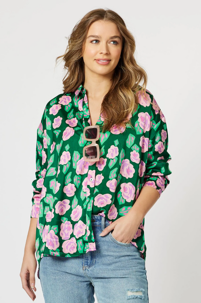 Threadz & Clarity Bianca Print Shirt | Emerald _Silvermaple Boutique 