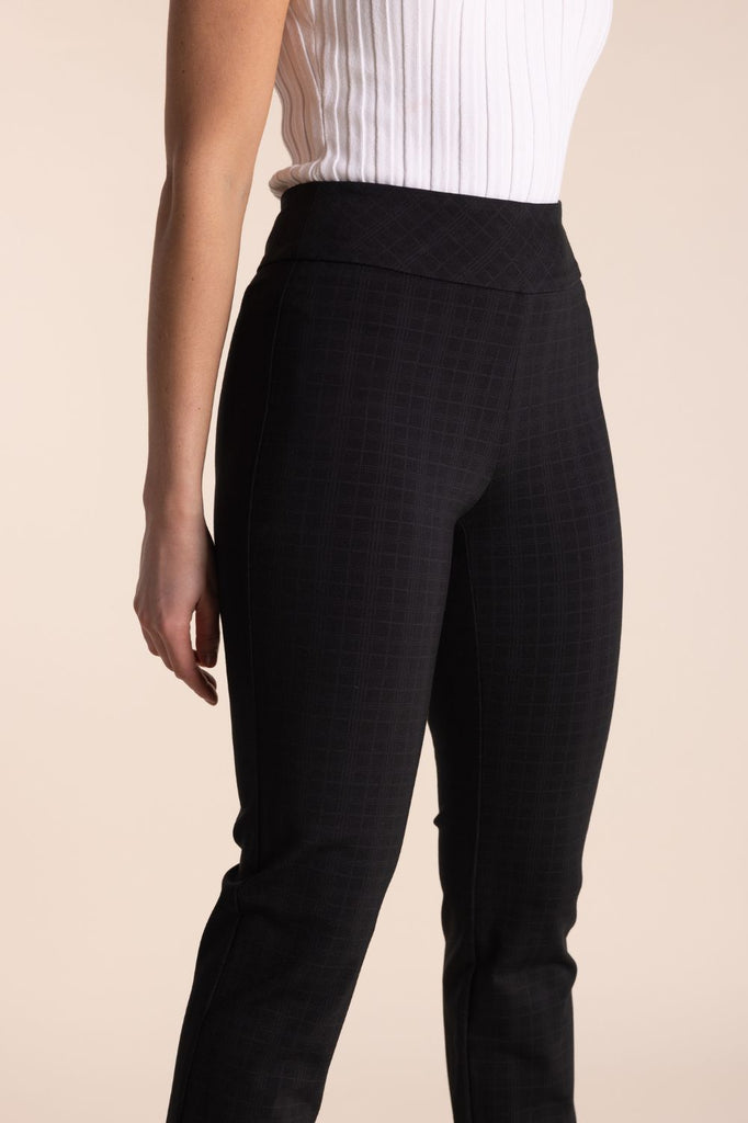 Two T's Pull On Pant With Black Check | Black Check | Silvermaple Boutique